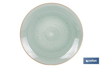 Vajilla de cerámica verde agua pintada a mano | Set de 16 piezas | Apta para lavavajillas, microondas y horno - Cofan