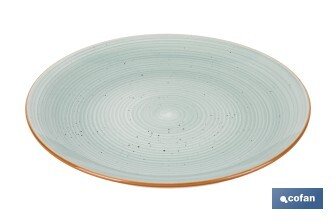 Vajilla de cerámica verde agua pintada a mano | Set de 16 piezas | Apta para lavavajillas, microondas y horno - Cofan