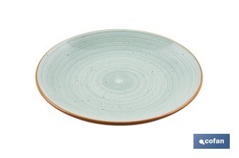 Vajilla de cerámica verde agua pintada a mano | Set de 16 piezas | Apta para lavavajillas, microondas y horno - Cofan