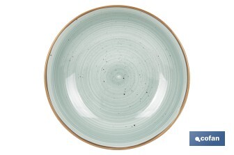 Vajilla de cerámica verde agua pintada a mano | Set de 16 piezas | Apta para lavavajillas, microondas y horno - Cofan
