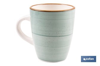 Vajilla de cerámica verde agua pintada a mano | Set de 16 piezas | Apta para lavavajillas, microondas y horno - Cofan