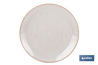 Vajilla de cerámica color beige pintada a mano | Set de 16 piezas | Apta para lavavajillas, microondas y horno - Cofan