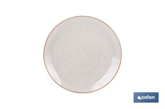 Vajilla de cerámica color beige pintada a mano | Set de 16 piezas | Apta para lavavajillas, microondas y horno - Cofan