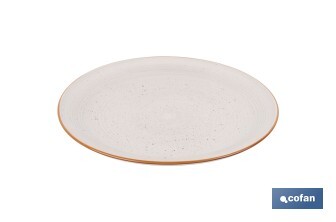 Vajilla de cerámica color beige pintada a mano | Set de 16 piezas | Apta para lavavajillas, microondas y horno - Cofan