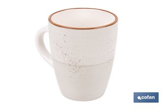 Vajilla de cerámica color beige pintada a mano | Set de 16 piezas | Apta para lavavajillas, microondas y horno - Cofan