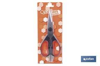 Tijeras de cocina multiusos con mango antideslizante | Hojas de acero inoxidable | Longitud: 21,5 cm | Perfectas para cortar, partir nueces y abrir botellas - Cofan