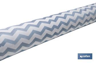 Rouleau de nappe antitache avec impression numérique avec un design avec des rayures | 50 % de coton et 50 % de PVC | Dimensions : 1,40 x 25 m
 - Cofan