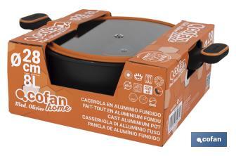 Marmite Full Induction | Fabriquée en Aluminium Fondu | Dimensions Ø 28 cm - Cofan