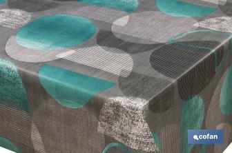 Rollo de hule con diseño de círculos | Mantel de PVC | Medidas: 1,40 x 25 m - Cofan