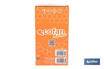 Bote de cocina de vidrio borosilicato | Tapa beige | Cierre a presión | Capacidad: 1 litro | Almacenaje de alimentos | Medidas: Ø10 x 18,6 cm - Cofan