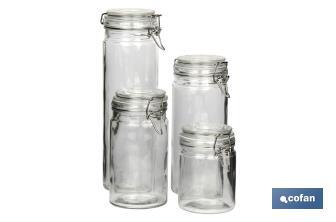 Set de 4 Récipients en Verre | Pour le Stockage | Capacité de 750-1150-1500-2100 ml - Cofan