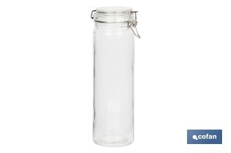 Set da 4 barattoli di vetro | Per la conservazione di alimenti | Capacità: 750 - 1150 - 1500 - 2100 ml - Cofan