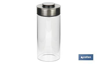 Bocal en verre borosilicate | Contenance de 550 ml jusqu'à 1900 ml | Convient pour un usage alimentaire - Cofan