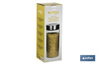 Bocal en verre borosilicate | Contenance de 550 ml jusqu'à 1900 ml | Convient pour un usage alimentaire - Cofan