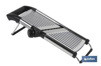 Stainless steel mandoline slicer | Size: 41.8 x 16.5 x 6.5cm | Cuts up to 6mm thick - Cofan