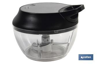 Manual food chopper | Fresh-keeping lid and mixer included | 500ml capacity | ABS, polypropylene and stainless Steel - Cofan