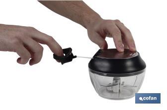 Manual food chopper | Fresh-keeping lid and mixer included | 500ml capacity | ABS, polypropylene and stainless Steel - Cofan