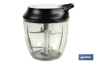 Picadora Manual de alimentos | Incluye Tapa y Accesorio Batidor | Capacidad 900 ml - Cofan