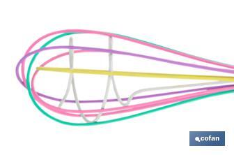 Batedora de Vara manual em polipropileno | Modelo Vergini | Cor cabo: roxo | Cor da haste: multicolor | Comprimento 25cm - Cofan