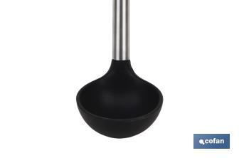 Colher de sopa modelo Neige I Silicone com cabo de aço inox I Medida 32 cm | Resistente até 220ºC - Cofan