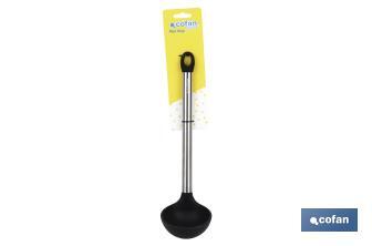 Colher de sopa modelo Neige I Silicone com cabo de aço inox I Medida 32 cm | Resistente até 220ºC - Cofan