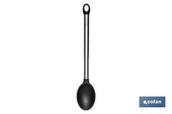Kitchen spoon, Neige Model | Silicone with stainless steel handle | Size: 34cm | Resistance up to 220°C - Cofan
