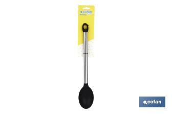 Kitchen spoon, Neige Model | Silicone with stainless steel handle | Size: 34cm | Resistance up to 220°C - Cofan