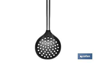 Skimmer spoon, Neige Model | Silicone with stainless steel handle | Size: 34cm | Resistance up to 220°C - Cofan