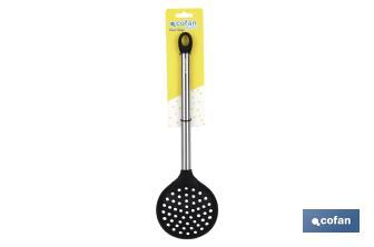 Skimmer spoon, Neige Model | Silicone with stainless steel handle | Size: 34cm | Resistance up to 220°C - Cofan