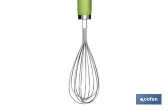 Manual whisk, Sena Model | Stainless steel with green ABS handle | Size: 28.5cm - Cofan