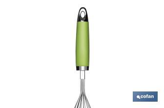 Manual whisk, Sena Model | Stainless steel with green ABS handle | Size: 28.5cm - Cofan