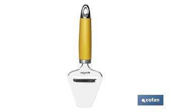 Tabua Corta Queijos Modelo Sena I Aço inox com cabo ABS amarelo Medida 22 cm - Cofan