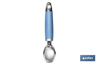 Cuillère à glaces Modèle Sena | Fabriquée en Acier Inox. avec Manche ABS | Couleur Bleue | Dimension : 18 cm - Cofan