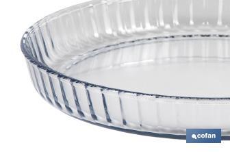 Plat Rond en Borosilicate | Modèle Baritina | Capacité 1600 ml | Dimensions : 27,7 x 3,5 cm | Poids 900 g - Cofan