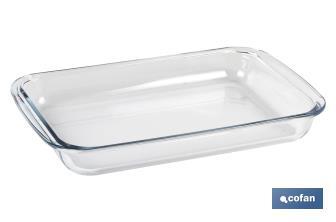 Set de 3 Plats Rectangulaires en Borosilicate | Modèle Baritina | Capacité : 1600 ml - 2200 ml - 3000 ml - Cofan