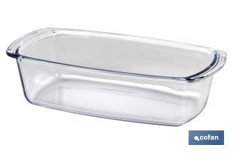 Oval borosilicate glass baking dish, Baritina Model | 1,800ml Capacity | Weight: 800g - Cofan