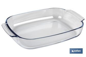 Set de 2 fuentes ovaladas Modelo Baritina | Fabricadas en vidrio borosilicato | Capacidad 2700 ml - 3800 ml - Cofan