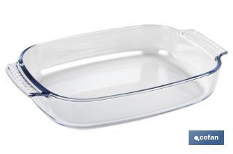 Set of 2 oval borosilicate glass baking dish, Baritina Model | 2,700-3,800ml Capacity - Cofan