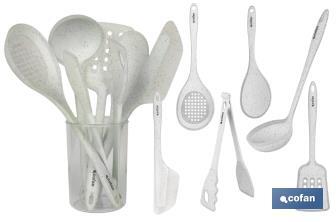Set of 7 white kitchen utensils, Bach model - Cofan