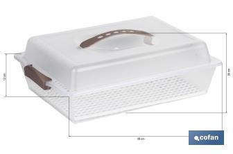 Boîte à Lunch Rectangulaire | Modèle Pavlova | Comprend Poignée et Couvercle | Couleur Crème | Dimensions : 38 x 28 x 13 cm - Cofan