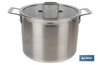 Stainless-steel pots | Available in different capacities | Lid included | Cadenza Model - Cofan