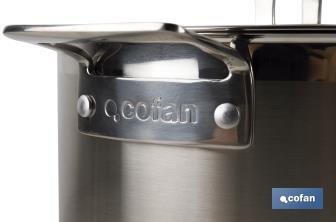 Stainless-steel pots | Available in different capacities | Lid included | Cadenza Model - Cofan