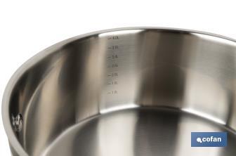 Stainless-steel pots | Available in different capacities | Lid included | Cadenza Model - Cofan