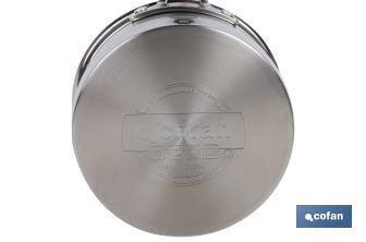 Stainless-steel pots | Available in different capacities | Lid included | Cadenza Model - Cofan