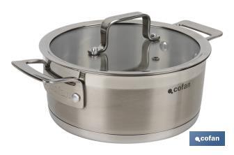 Stainless-steel pots | Available in different capacities | Lid included | Cadenza Model - Cofan