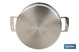 Stainless-steel pots | Available in different capacities | Lid included | Cadenza Model - Cofan