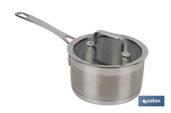 Stainless-steel saucepan | Capacity: 1.7 litres | Lid included | Cadenza Model - Cofan