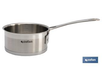 Casserole en acier inoxydable | Capacité de 1 litre | Couvercle non inclus | Modèle Cadenza - Cofan