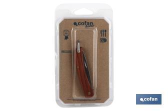 Canif de Campagne | Dimension de la Lame 8,5 cm | Couleur Marron | Lame en Acier Inox - Cofan