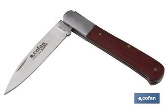 Canif de Berger | Dimension de la Lame 8 cm | Couleur Marron | Lame en Acier Inox - Cofan